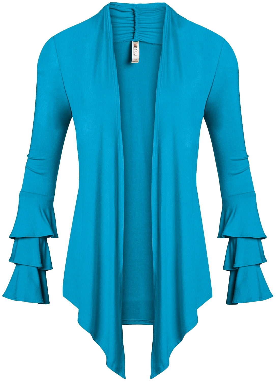 ruffle cardigan sweater long