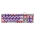 thumbnail image 1 of Teclado mecánico 104 teclas ergonómico RGB retroiluminado mecánico para juegos computadora PC teclado para Windows para sistema operativo púrpura rosa blanco azul interruptor, 1 of 14