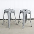 thumbnail image 5 of AmeriHome 2 Piece 24-inch Silver Finish Metal Backless Bar Stools, 5 of 5
