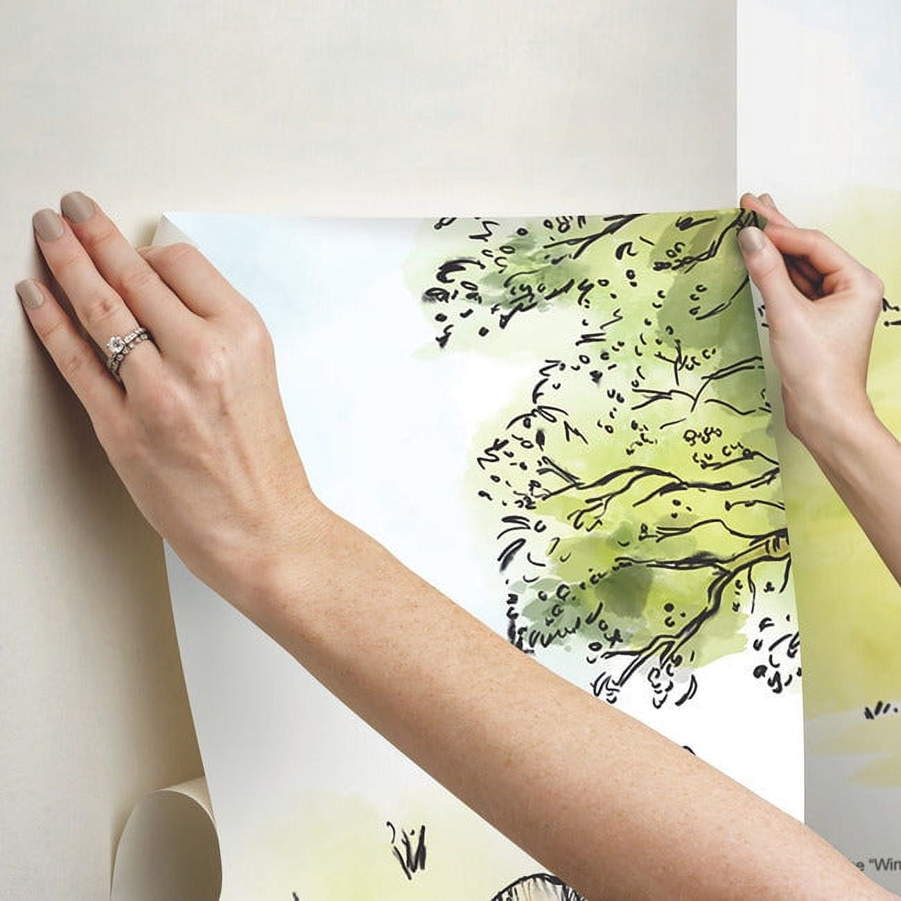 Disney's Winnie The Pooh Watercolor Peel & Stick Wallpaper Mural