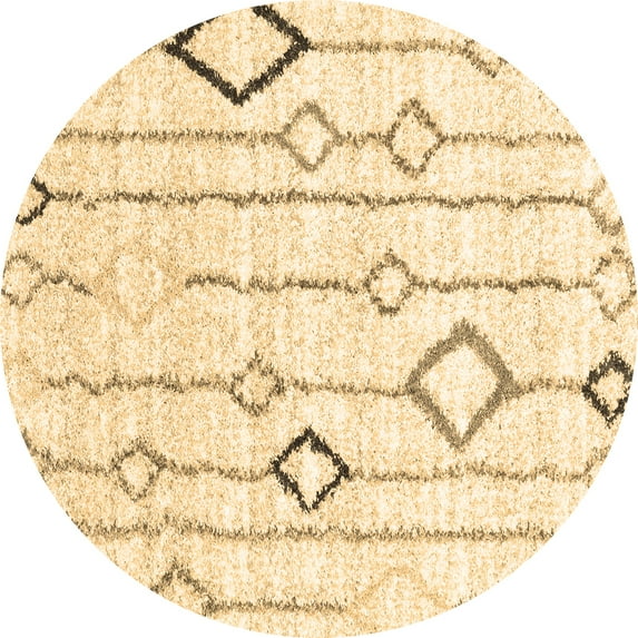 Ahgly Company Indoor Round Solid Brown Modern Area Rugs, 5' Round