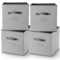 thumbnail image 1 of 4 Pack Fabric Cube Storage Bins, Collapsible Storage Cubes for Bedroom, Home, 1 of 7