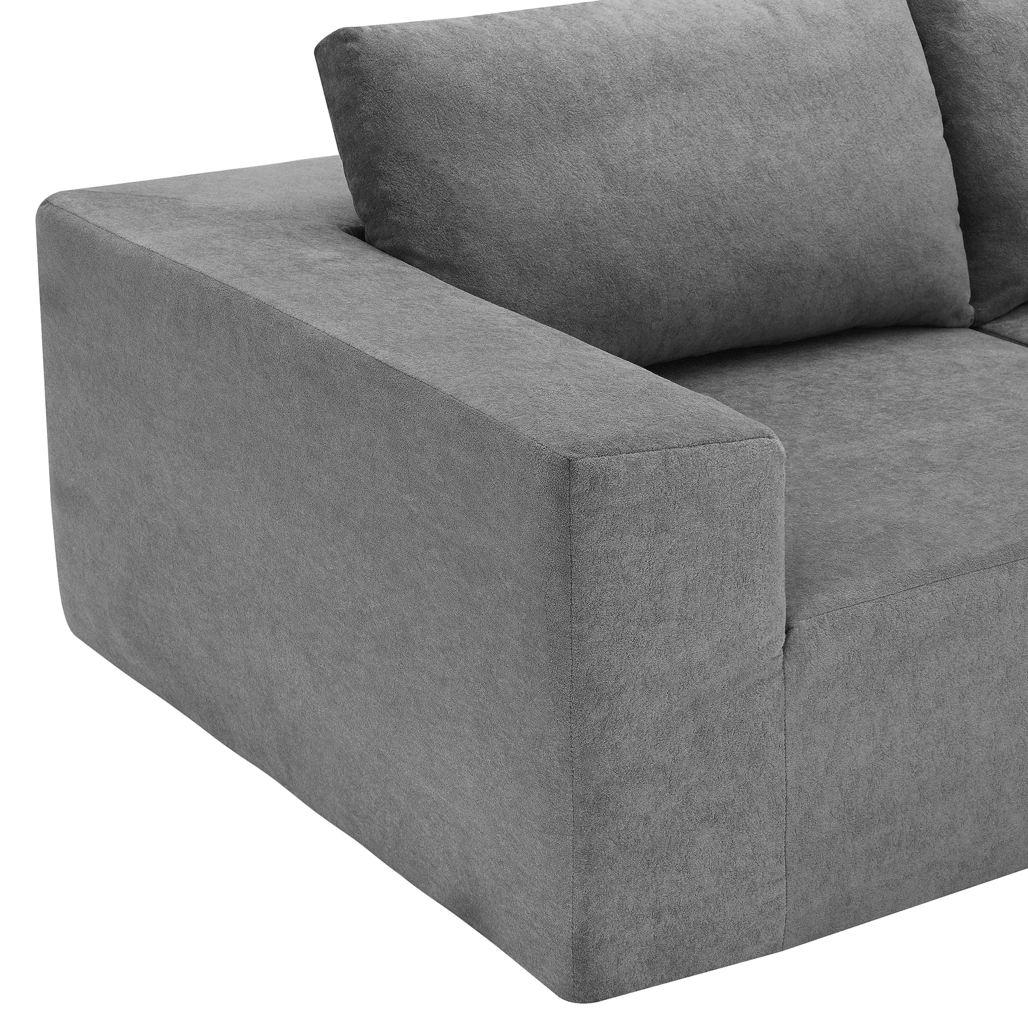 MAYEERTY 116x116" L-Shaped Modular Sectional Sofa - Luxury 5PC Free Combination Compressed Floor Couch for Living Room/Bedroom, 3 Colors