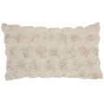 thumbnail image 1 of homeroots home decor 386251 Off White Embossed Rose Lumbar Pillow, 1 of 1