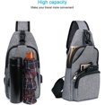 thumbnail image 5 of RV Bolso bandolera para hombre, bolso de pecho con carga USB y puerto para auriculares, mochila de viaje para hombre (solo mochila), gris Rojo Verde, 5 of 5
