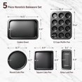 thumbnail image 2 of Juego de bandejas para hornear CasaCulina, 5 piezas, antiadherentes, color negro, 2 of 7