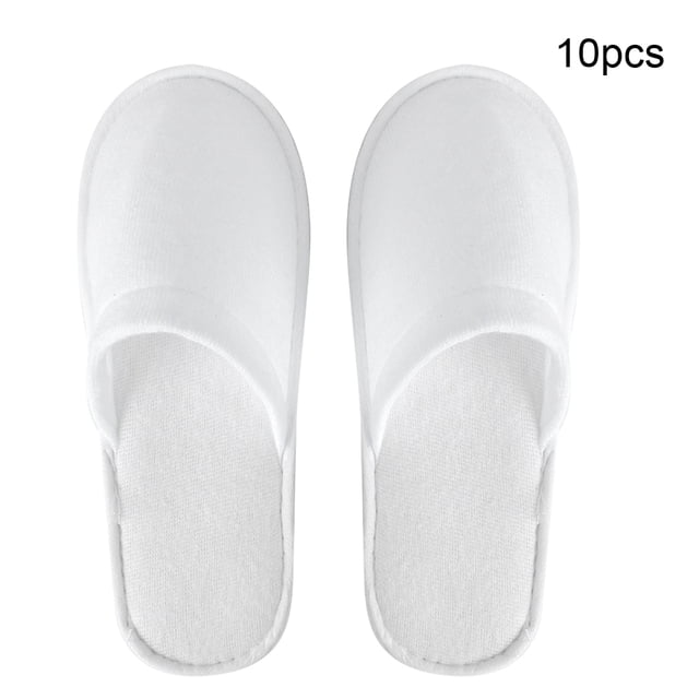 Zapatillas de hotel desechables: 10 pares, zapatillas de spa blancas para huéspedes y comodidad para viajes en movimiento