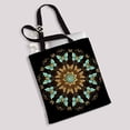 thumbnail image 2 of PKQWTM Mandala gold turquoise butterflies black Canvas Shoulder Bags Handbags Tote Bags Shopping Bag, 2 of 2
