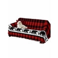 thumbnail image 2 of Red Black Plaid Sofa Covers for 2-3 Cushion Couch L-Shaped Sectional, Country Vintage Bear Buffalo Gingham Washable Sofa Covers Slipcover for Living Room Furniture, Couch Cover Blanket 71"x134", 2 of 9