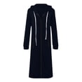 thumbnail image 2 of Yokua Women's Long Hoodie Autumn Fashion Zipper Fleece Jacket Comfortable Oversized Waist Sweatshirt, 2 of 6