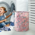 thumbnail image 3 of Patterned Linen Laundry Hamper For Laundry Room Or Living Area Large Open Top Breathable Fabric Stylish Storage Durable Easy To Clean And Maintain, 3 of 5
