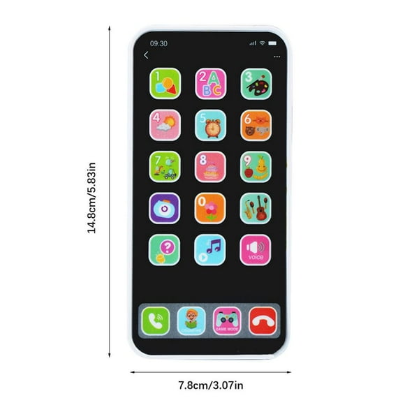 Children Simulation Phone Baby Musical Early Educational Toys Learning Cellphone with Light Sound Mobile Model Vocal Toy WHITE