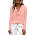 thumbnail image 1 of Camisa de Manga Larga con Cuello en V Blanca para Mujeres con Cuello de Vaca en Tela Fluida con Puño de Botón, 1 of 9