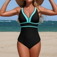 thumbnail image 5 of Afdoent One Piece Swimsuit Women Casual Tummy Control Swimsuit V Neck Tankini Bathing With High Waisted Bottoms And Back Coverage 2026 Summer Swimwear, 5 of 6
