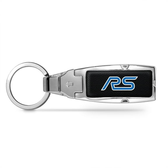Ford Focus RS Black Leather insert Detachable Chrome Metal Belt Slide Key Chain