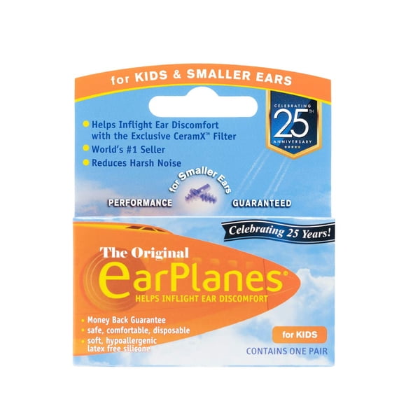 Protección auditiva infantil EarPlanes, 3 pares y aplicación incluida
