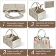 thumbnail image 3 of Upgraded Baby Diaper Caddy Organizer, Portable Nursery Storage Bin with Handle, Side Pockets Car Organizer for Diapers and Baby Wipes Essentials, Registry Gift Baskets (Small-Oatmeal), 3 of 12