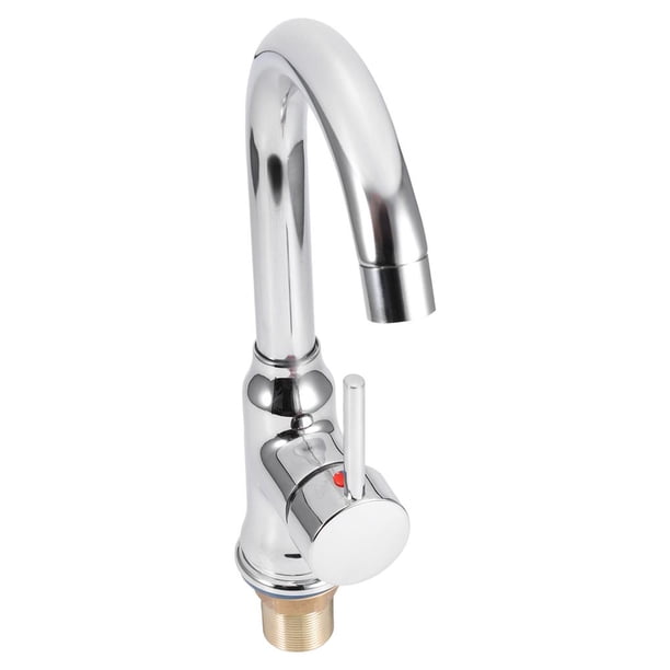 Grifo Giratorio De 360 Grados, Grifo De Un Solo Mango, Grifo De Latón Cromado, Grifo De Lavabo Plateado Para El Hogar, Cocina Y Baño Advancent HA018887-00