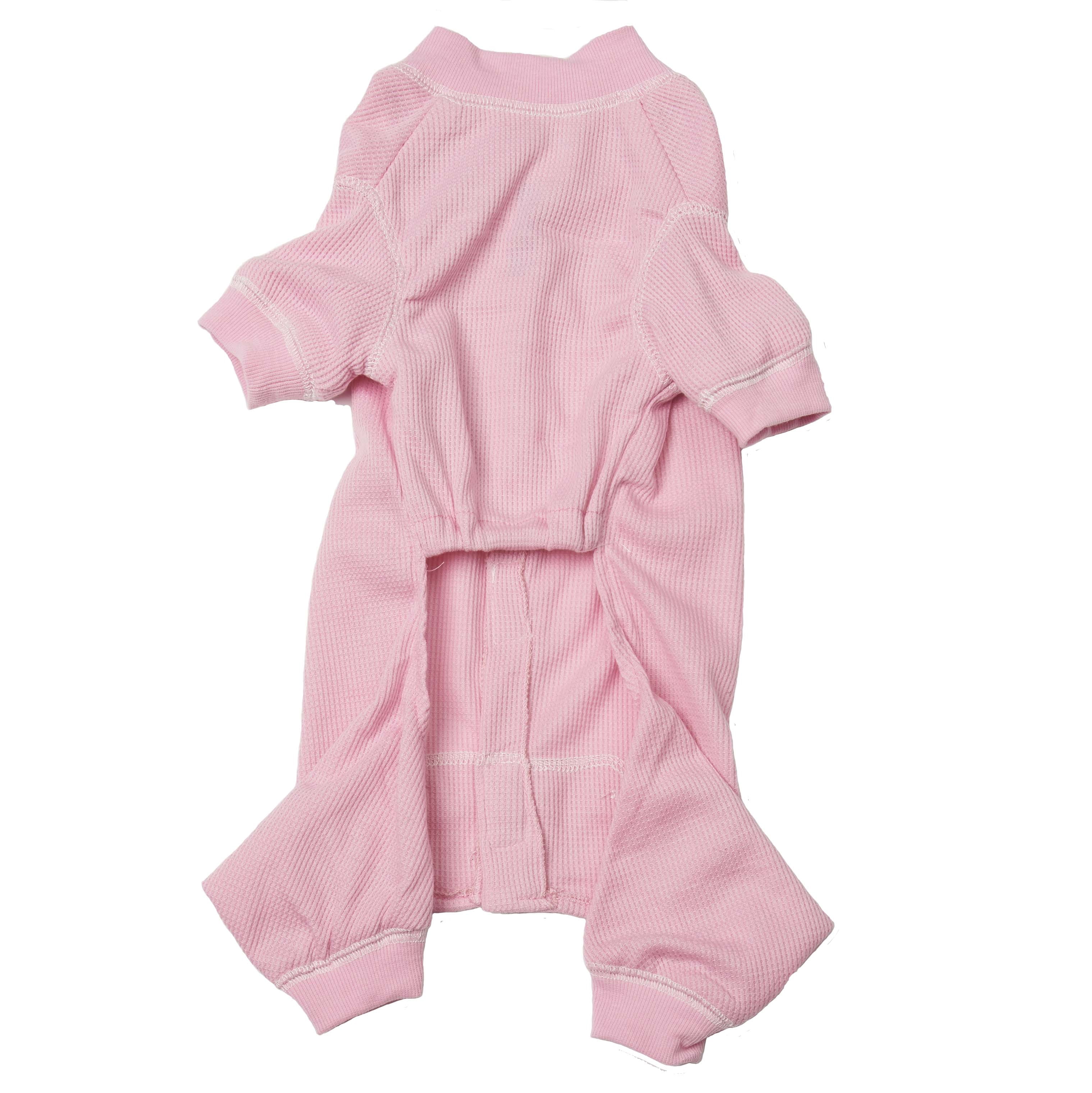PetRageous Designs Cotton Waffle Dog Pajama, Pink, S