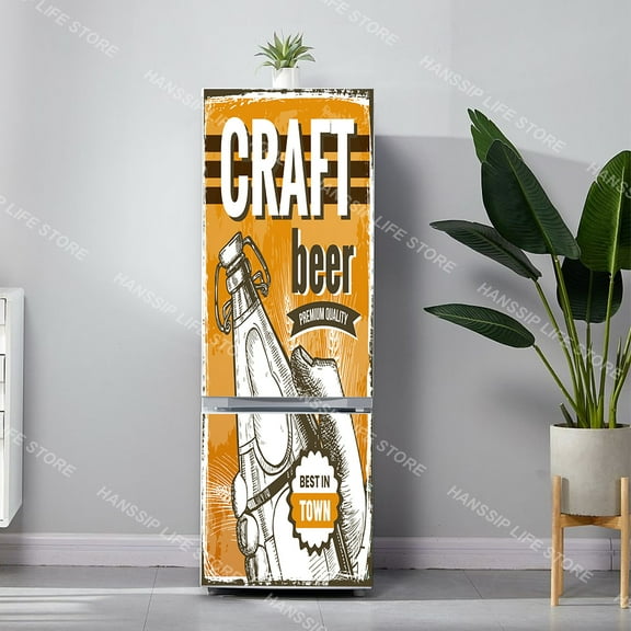 3D Realistic TelephBooth Pattern Fridge Door Art Mural Sticker Waterproof Coffee Drink Cabinet Desig