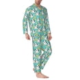 thumbnail image 2 of Naloa Panda Bathing Men’s Pajamas Set - Long Sleeve Button Down Sleep Shirt and Pajama Bottoms Sleepwear Set-Medium, 2 of 7