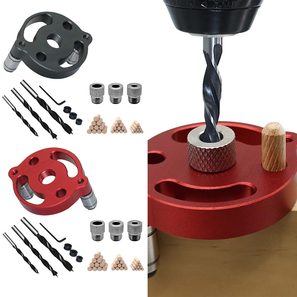 Whatever You Like Pocket Hole Jig Kit Dowel Drill Joinery Drive Adapter for Angle Drilling Holes (Hand Tools)