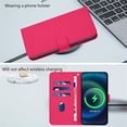thumbnail image 5 of Wallet Case Compatible for Motorola Moto G 5G 2025 / 2026, PU Leather Magnetic Closure Protective Flip Folio Case with 3 Card Holder and Wrist Strap Cover Women Men,Rose Red, 5 of 9