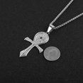thumbnail image 4 of HZMAN CZ Eye of Horus Egypt Protection Pendant Coptic Ankh Cross Religious Stainless Steel Necklace (Gold), 4 of 6