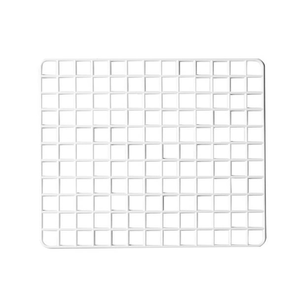 Kitchen Plate Dish White Plastic Mesh Grid Design Draining Board