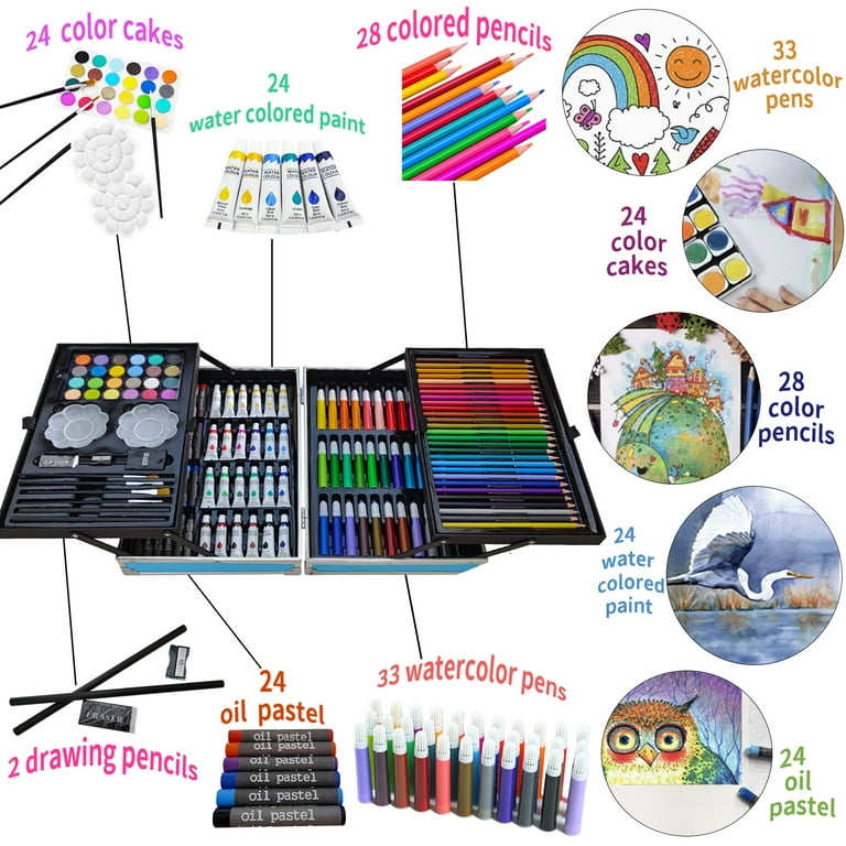 Art Kit, Vigorfun 121 Piece Drawing Painting Art Supplies for Kids Girls Boys Teens, Gifts Art Set Case Includes Oil Pastels, Crayons, Colored Pencils