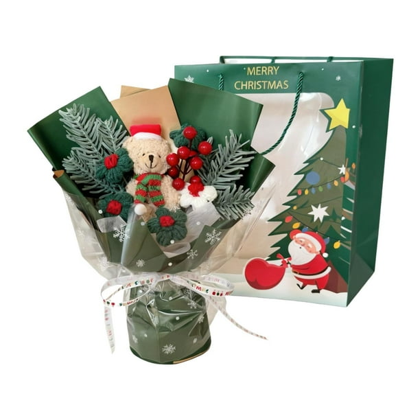 Ramo de peluche, accesorios de fotografía para regalo, se ilumina, flor artificial creativa para s Green