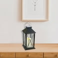 thumbnail image 2 of Maison Concepts LED Solar Clear Glass Pane Lantern with Faux Candle Diamond (Black) 14" X 14" X 28", 2 of 3