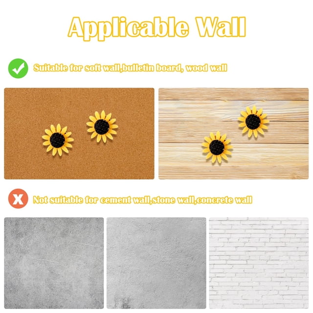 Transemion Sun Flower Push Pin Set Organize In Style With These Themed Thumbtacks Made 1Set