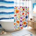 thumbnail image 5 of No Hook Shower Curtain with Built-in Rings - Watercolor Wild Flowers Print Washable Waterproof Fabric Bathroom Curtains for Hotel,Rentals, Stall 36 X 72 Inch , Boho Floral, 5 of 9