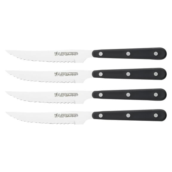 Eversharp 4pc Steak Knife Set: Dishwasher-Safe, Full Tang, Ergonomic Handle, 18/0 Stainless Steel Blade