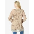thumbnail image 2 of Roaman's Women's Plus Size Blouson Sleeve Overlay Blouse, 2 of 4