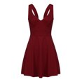thumbnail image 6 of DHFJKG Dresses For Women Summer V Neck Sleeveless Sexy Stretchy Solid Color Party Mini Dress A Line Formal Casual Wear Spaghetti Strap Versatile Dresses, 6 of 7