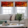 thumbnail image 4 of LALILO Kitchen Curtain Valance Scale Canvas Red Black Art Rod Pocket Window Curtain 52"x 18" Set of 2, 4 of 5