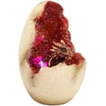 thumbnail image 4 of Red Wyrmling Dragon In Crystal Quartz Geode Egg Figurine With Colorful LED Light, 4 of 10