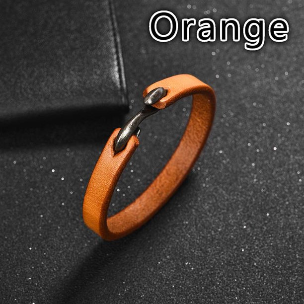 Pulsera Jiayiqi para hombre, brazalete de cuero genuino, brazalete Retro, pulsera con ganchos clásicos, regalos de joyería para hombres y mujeres Tan Jianjun unisex