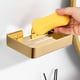 thumbnail image 5 of Caja de jabón: Acero inoxidable perforado, montada en la pared, rejilla de drenaje de baño, estante de drenaje de agua, dorado, 5 of 6