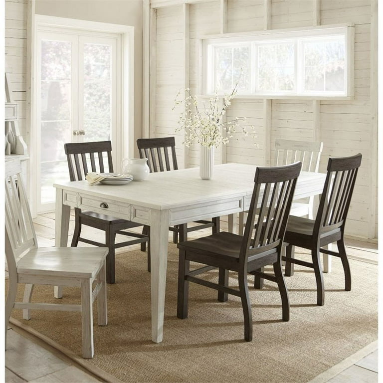 Bowery Hill Extendable Dining Table in Antique White Walmart