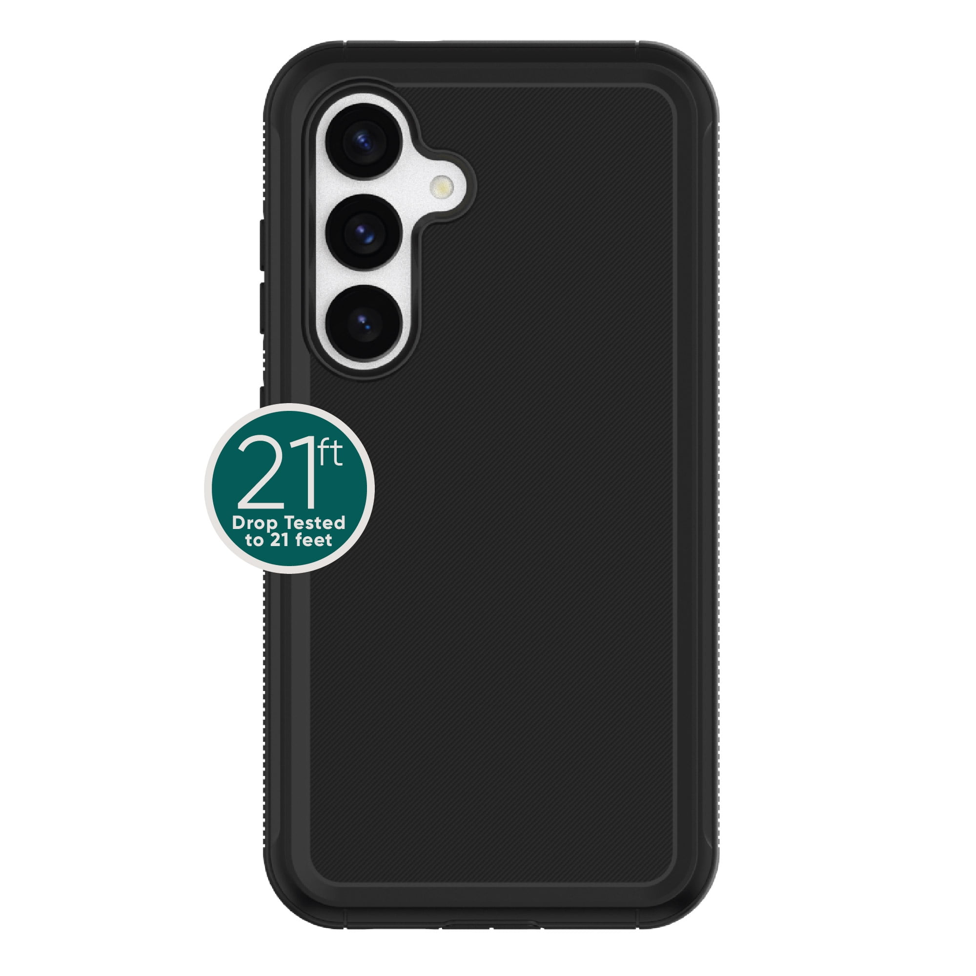 onn. Rugged Phone Case with Holster for Samsung Galaxy S24 5G - Black