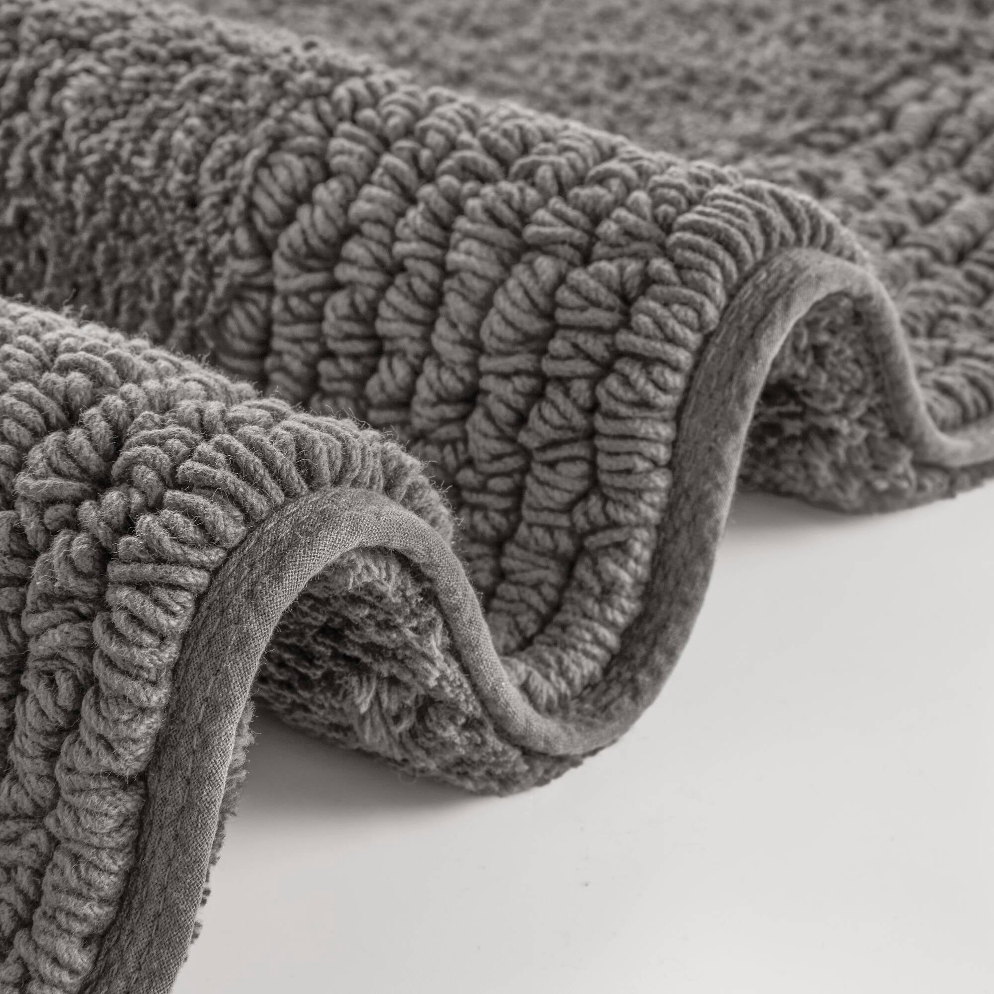 20x30 Inches Reversible Bath Rug, 100% Cotton 3000 GSM Tufted Bath Mat, Charcoal Luxury Soft Plush Bathroom Rug for Bathroom Shower Floor Home Decor