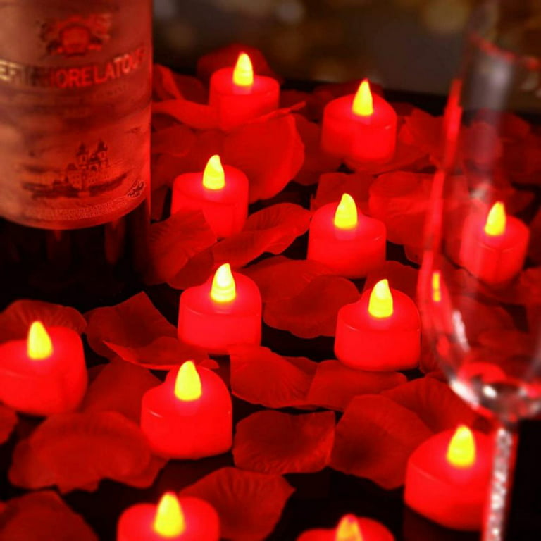 12 Pcs Valentine's Day Heart Shaped Candle Red Heart Floating Candles  Aesthetic Red Floating Candles for Centerpieces Romantic Love Cute Candles  for