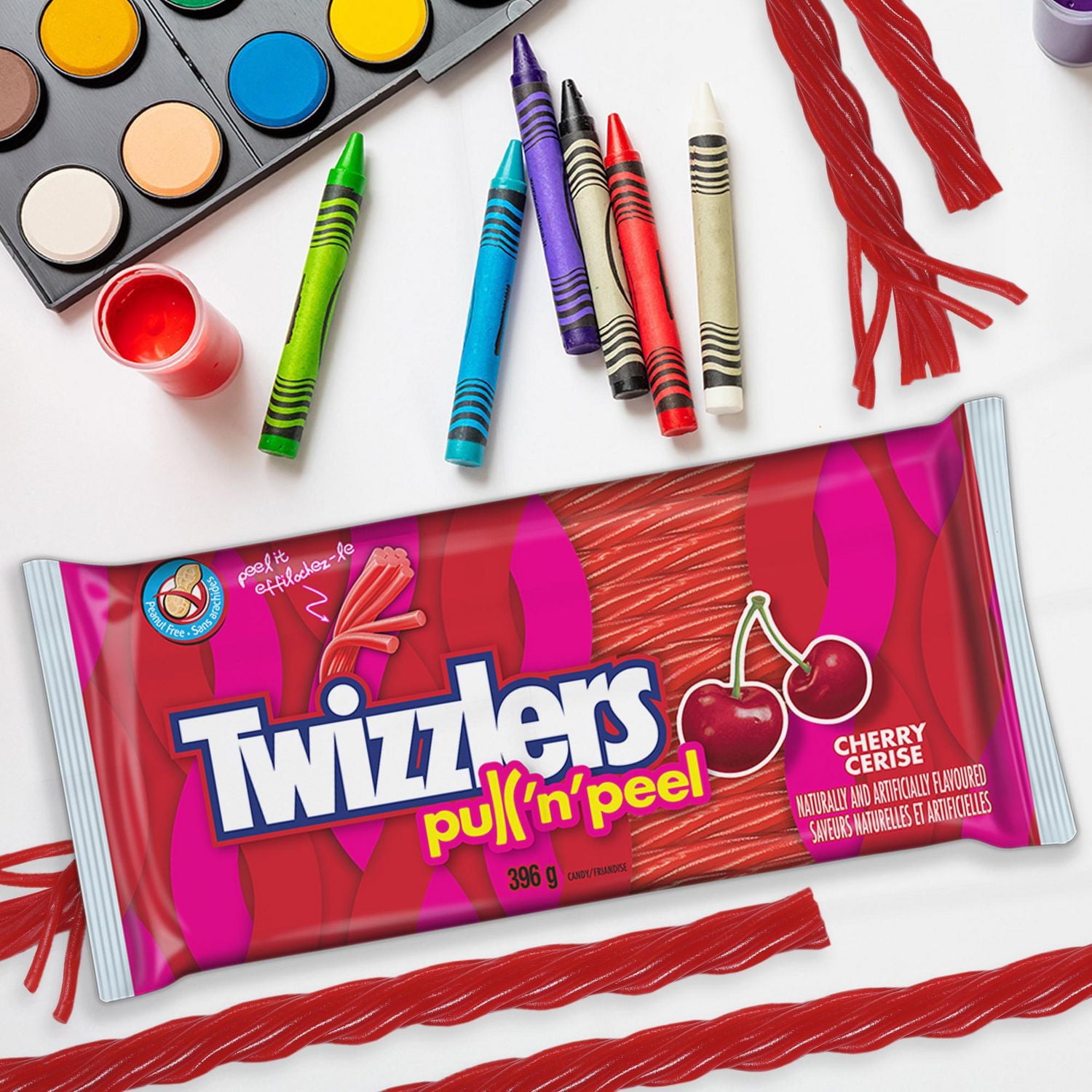 TWIZZLERS PULL-N-PULL Cherry Candy, 396g
