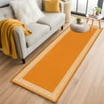 thumbnail image 2 of Orange Greek Key Large Area Rugs for Bedroom Living Room, Soft Non Slip Carpet Bedside Rug, White Greece Ancient Farmhouse Geo Rectangular Floor Cover Kitchen Accent Rug 2'x6' for Dining Room/Office, 2 of 9