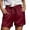 Red, variant on Women's Casual Flat Front Mid Rise Short Pants For Everyday Comfort Slim Fit Lightweight Summer Bottoms