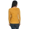 thumbnail image 3 of Simplicity Women's V-Neck Long Sleeve Knit Pullover Sweater, Mustard yellow, 3 of 4