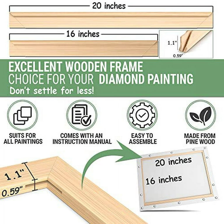 ARTIQO DIY Canvas Stretcher Bars 16x20 Inch Canvas Frame - Easy To  Assemble, Gallery Wrap Oil Frame Kits Canvas Wood Stretcher Bars- For Oil